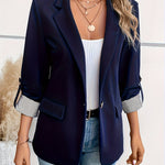 Verena | Blazer Damen Dreiviertelärmel Einknopf Gestreiftes Futter