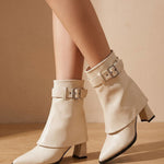 Verena | Chelsea Boots Damen Blockabsatz Spitze Schnalle