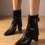 Verena | Chelsea Boots Damen Blockabsatz Spitze Schnalle