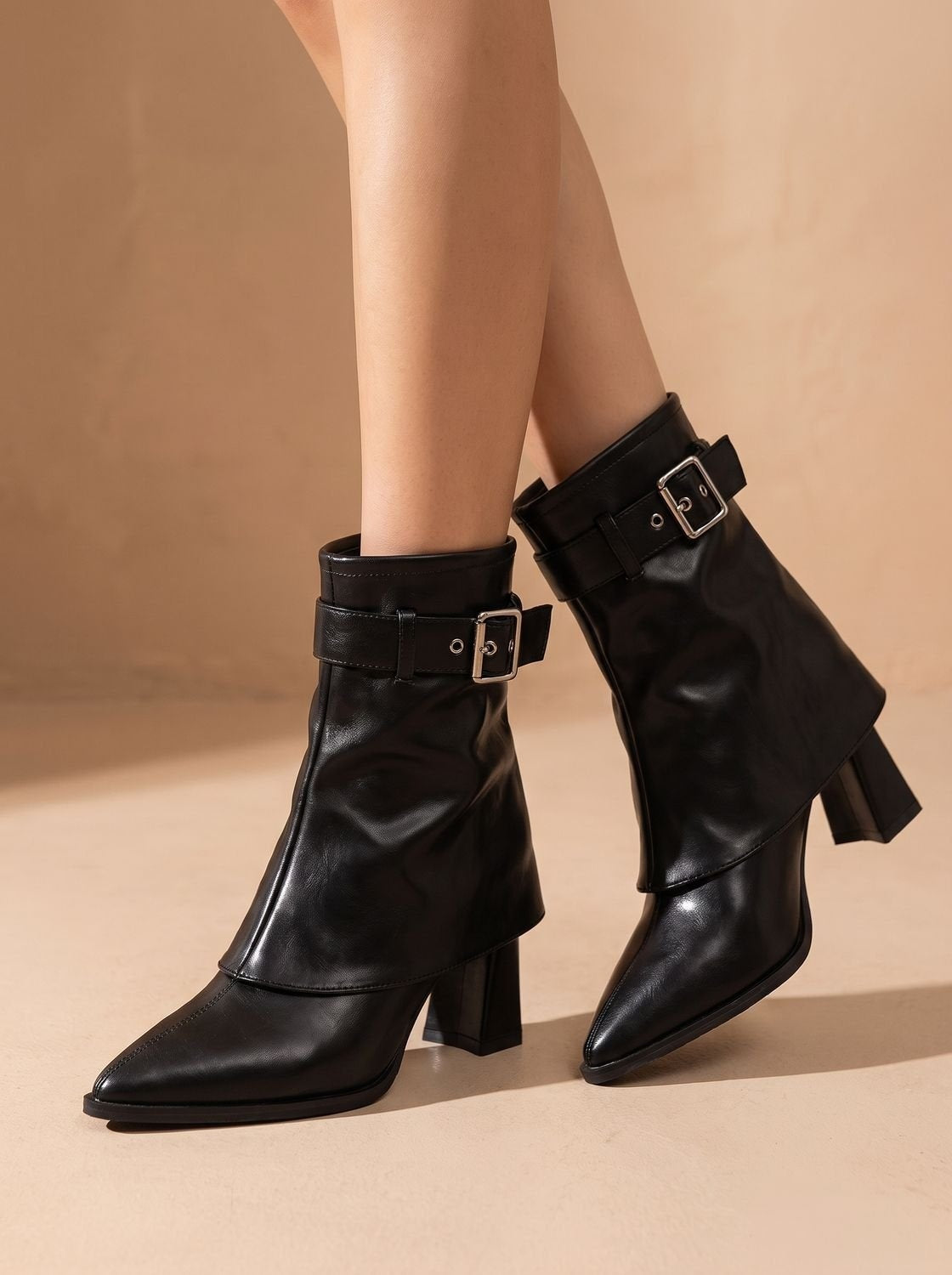 Verena | Chelsea Boots Damen Blockabsatz Spitze Schnalle