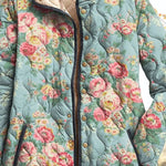 Verena | Steppjacke Damen Blumenprint Geknöpft