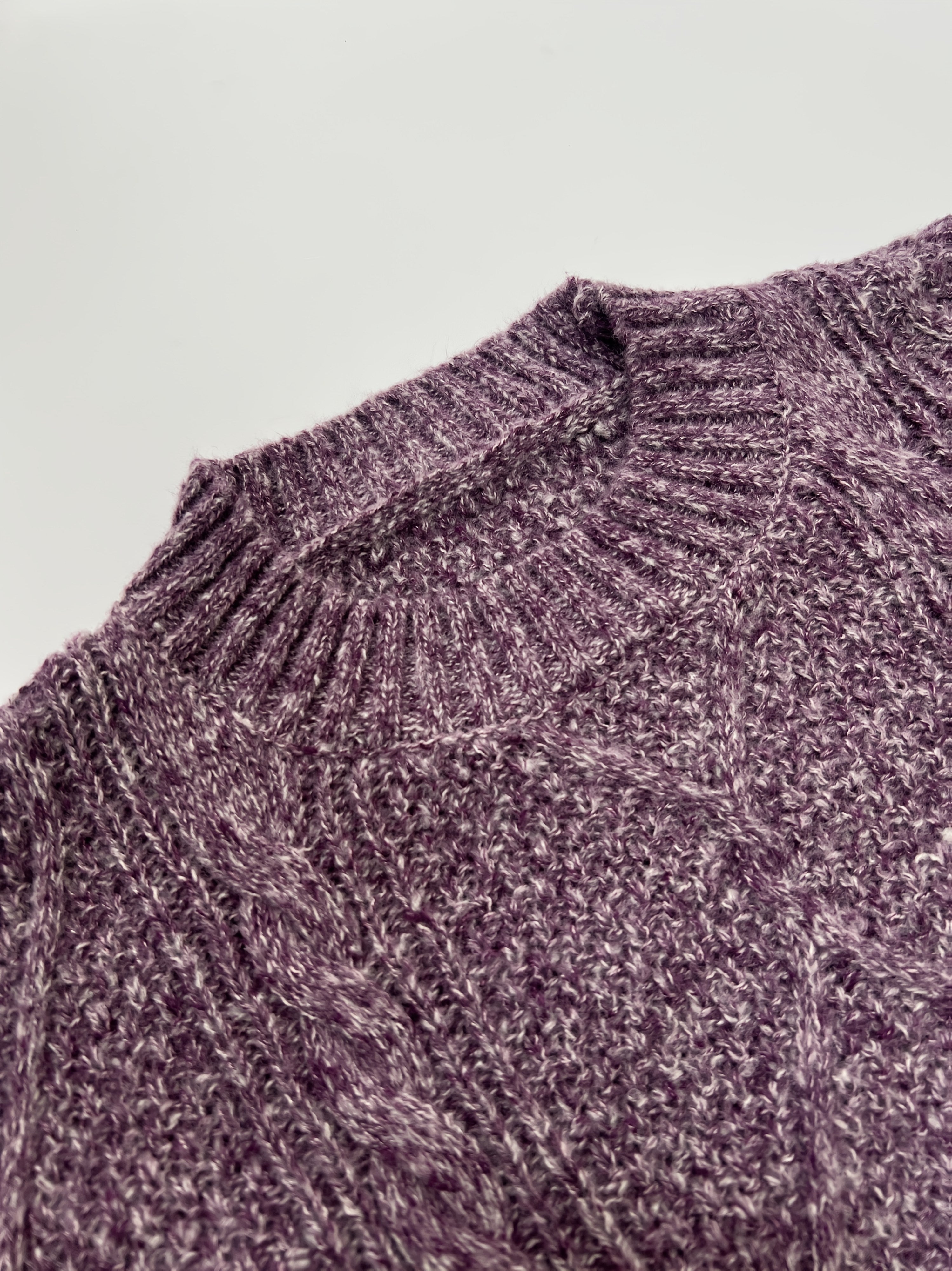 Verena | Strickkleid mit Zopfmuster Damen Langarm Oversize Rundhals